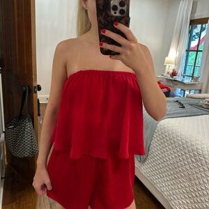 Show Me Your MuMu Red Ruffled Pajama Set